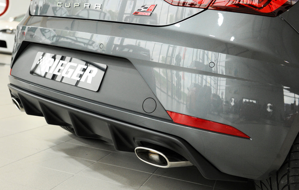 Rieger 00027037 SEAT 5F Leon Cupra Rear Diffuser for Original Tailpipe Left & RIght -  Matte Black