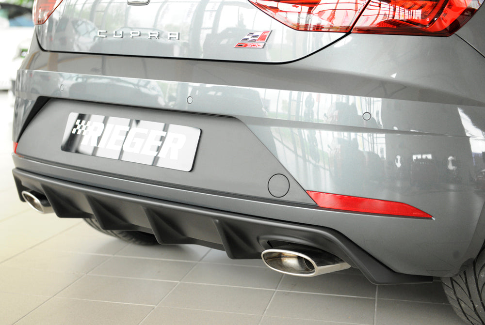 Rieger 00027037 SEAT 5F Leon Cupra Rear Diffuser for Original Tailpipe Left & RIght -  Matte Black
