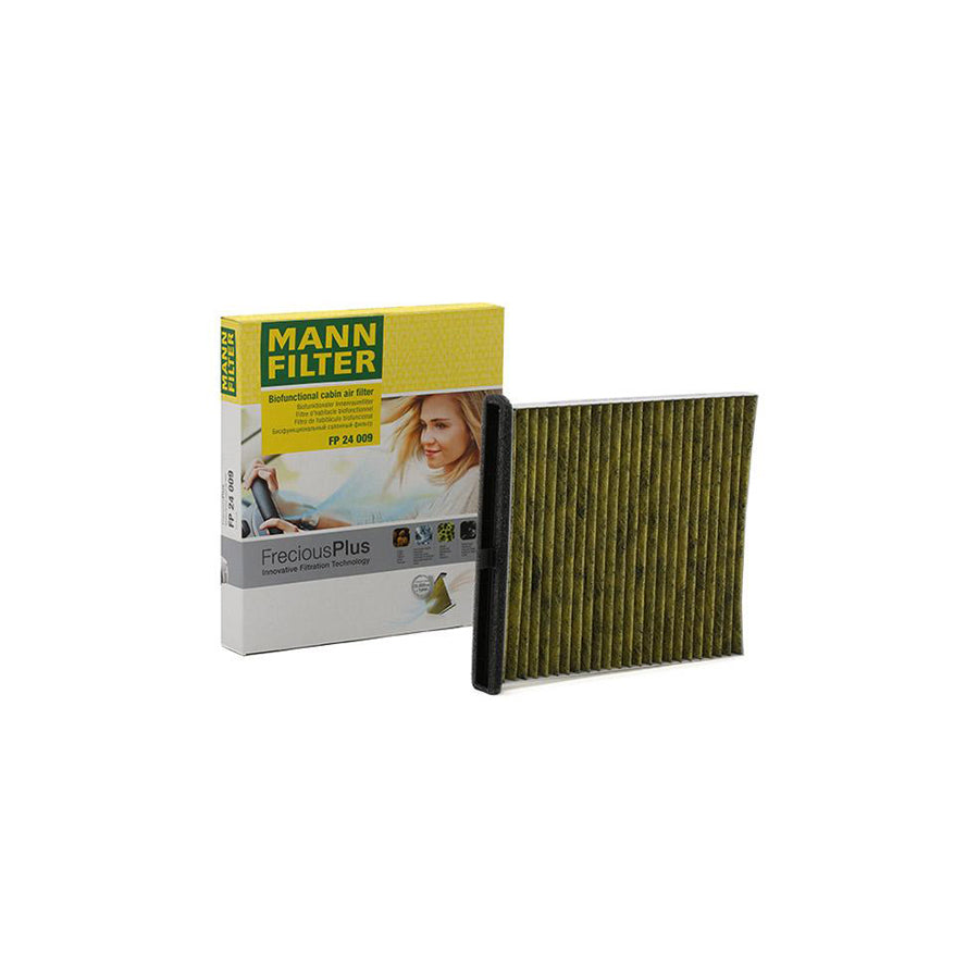MANN-FILTER FP 24 009 Pollen filter Activated Carbon Filter, Activated Carbon Filter with polyphenol, Particulate filter (PM 2.5), with antibacterial action, with fungicidal effect