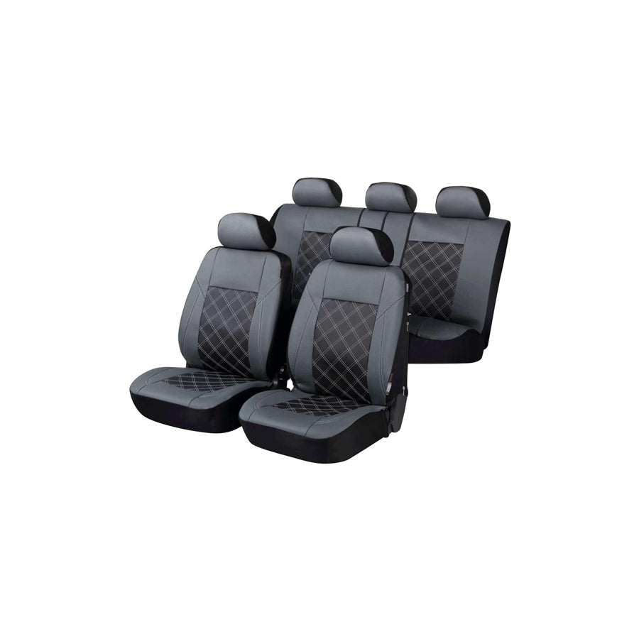 WALSER 11981 Car seat cover Anthracite, Grey, Leatherette, Front and Rear