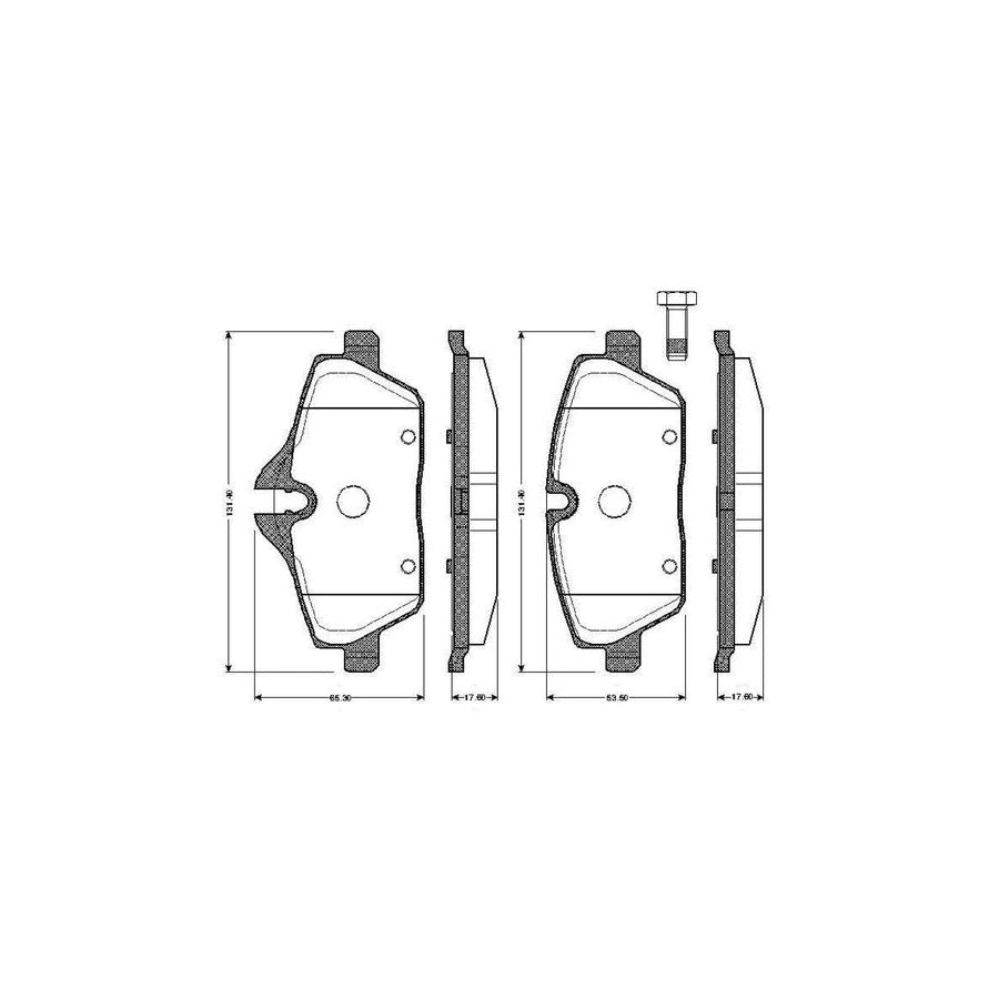 Bosch 0986Tb2889 Brake Pad Set Excl Wear Warning Contact With Bolts With Accessories