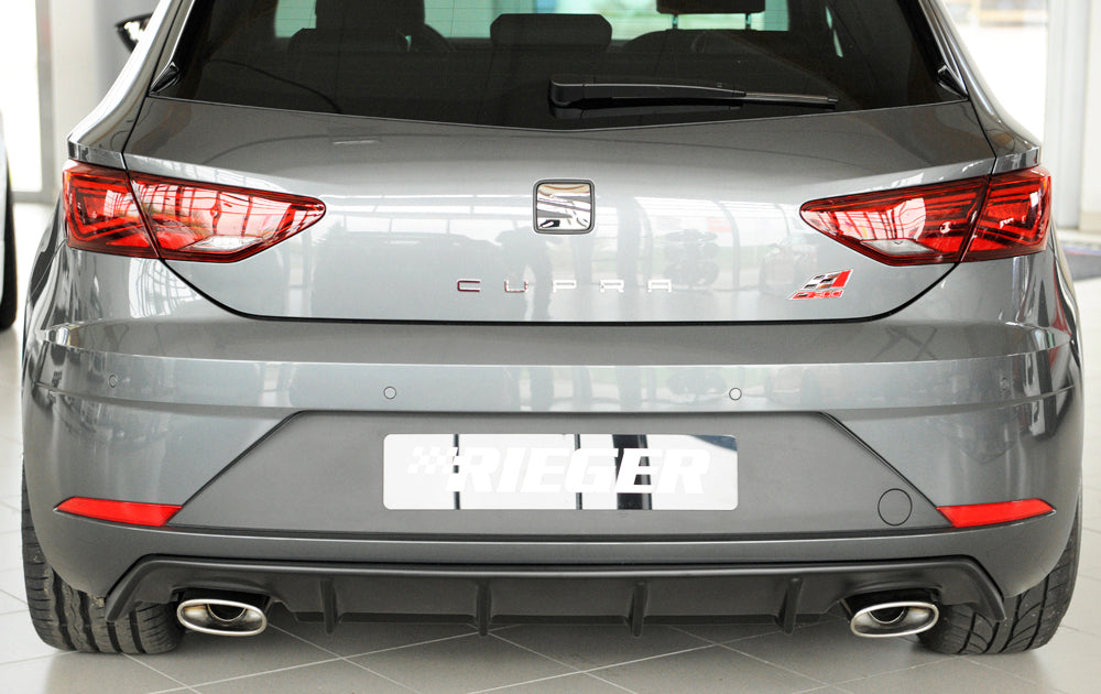 Rieger 00027037 SEAT 5F Leon Cupra Rear Diffuser for Original Tailpipe Left & RIght -  Matte Black