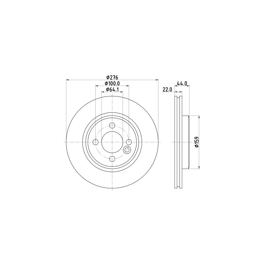 HELLA 8DD 355 131 981 Brake Disc Internally Vented Coated High carbon without wheel hub without wheel studs