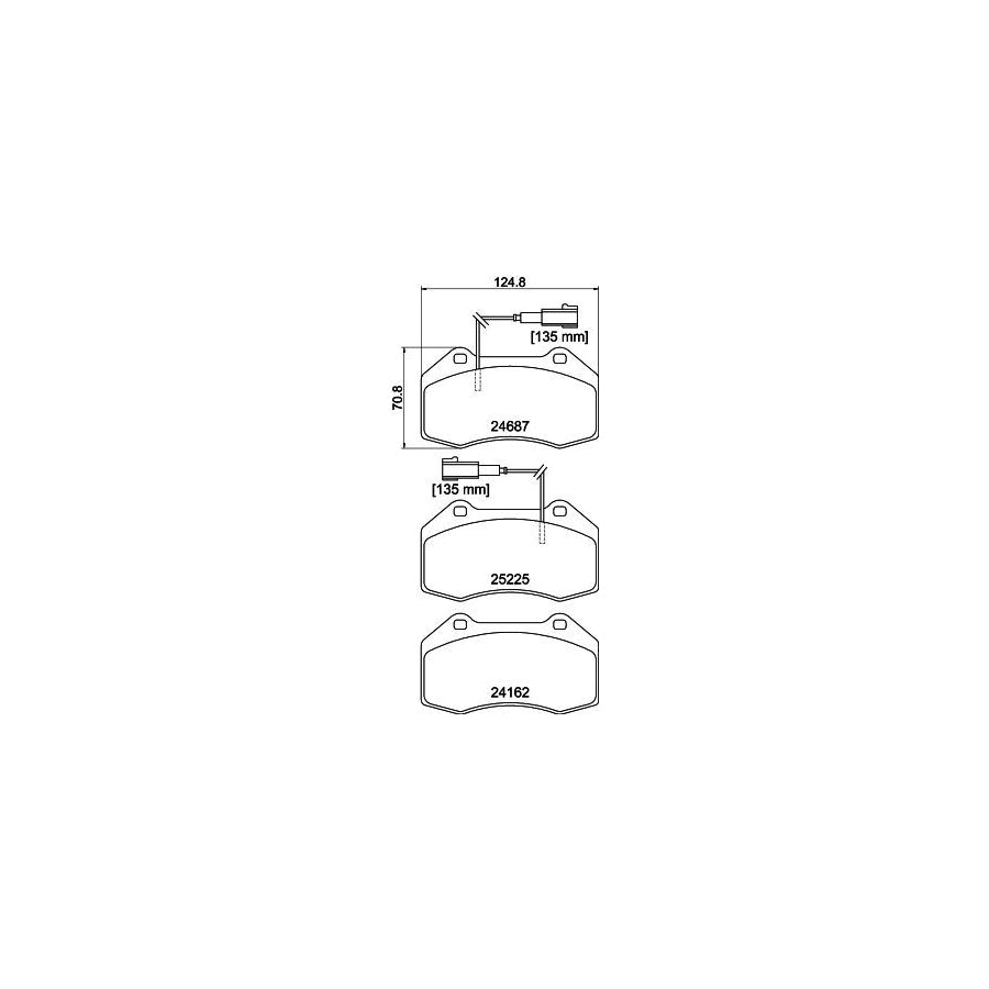 Hella 8DB 355 016 141 Brake Pad Set With Integrated Wear Warning Contact