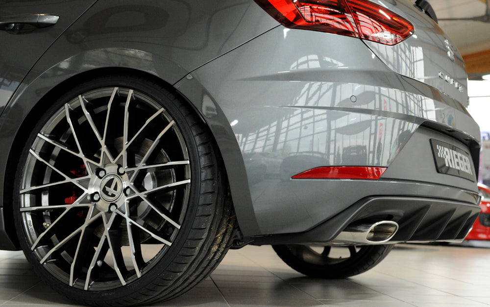 Rieger 00027037 SEAT 5F Leon Cupra Rear Diffuser for Original Tailpipe Left & RIght -  Matte Black