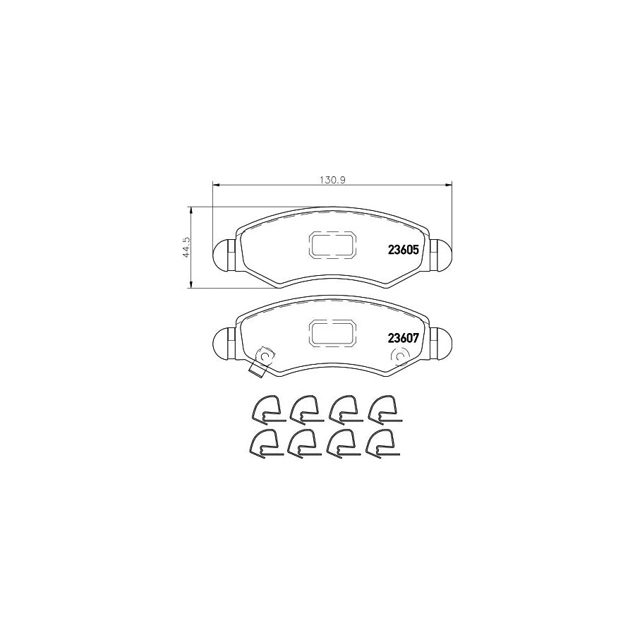 Hella 8DB 355 011 691 Brake Pad Set With Acoustic Wear Warning With Accessories