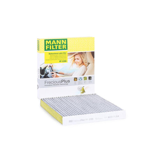 MANN-FILTER FP 2358 Pollen filter Activated Carbon Filter, Activated Carbon Filter with polyphenol, Particulate filter (PM 2.5), with antibacterial action, with fungicidal effect, FreciousPlus