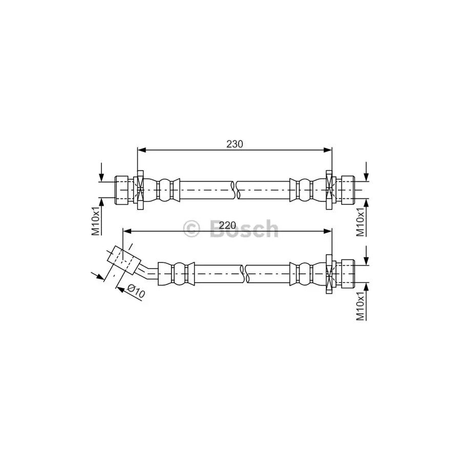 BOSCH 1 987 481 800 Brake Hose for HONDA Civic VIII Hatchback FN FK 230Mm M10X1 