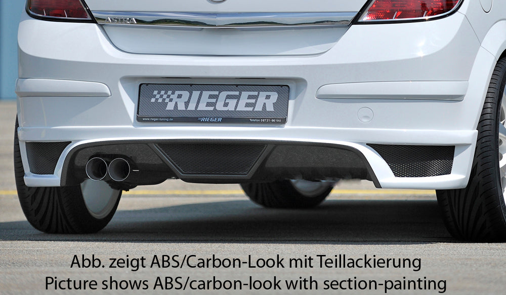 Rieger 00051269 Opel Astra H Rear Diffuser for Twin Tailpipe Left -  Matte Black