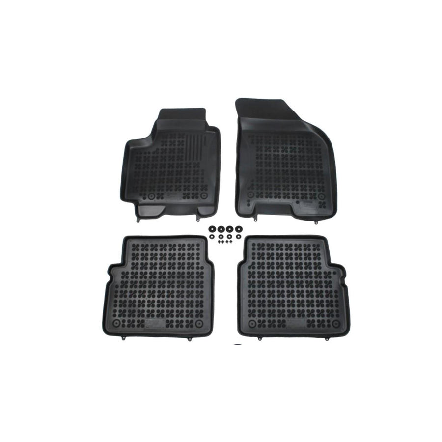 REZAW PLAST 202101 Floor mat set Elastomer, Front and Rear, Black