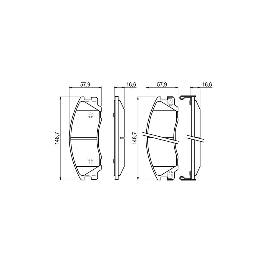 Bosch 0986494138 Brake Pad Set For Hyundai Terracan Hp With Acoustic Wear Warning With Anti Squeak Plate With Mounting Manual BP1049