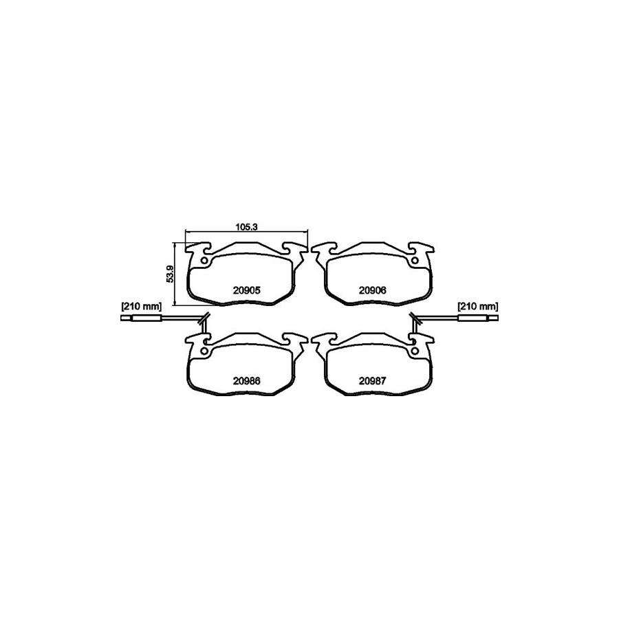 Hella 8DB 355 018 961 Brake Pad Set With Integrated Wear Warning Contact