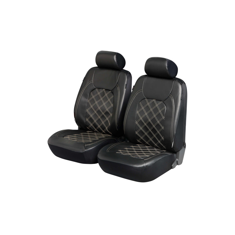 WALSER ZIPP IT Deluxe 11978 Car seat cover Black, Leatherette, Front