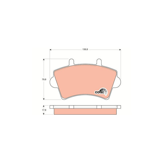 TRW Cotec Gdb1442 Brake Pad Set Not Prepared For Wear Indicator