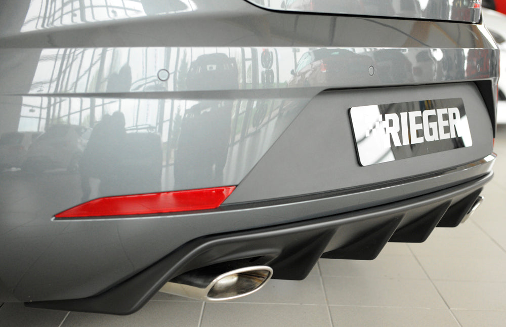 Rieger 00027037 SEAT 5F Leon Cupra Rear Diffuser for Original Tailpipe Left & RIght -  Matte Black