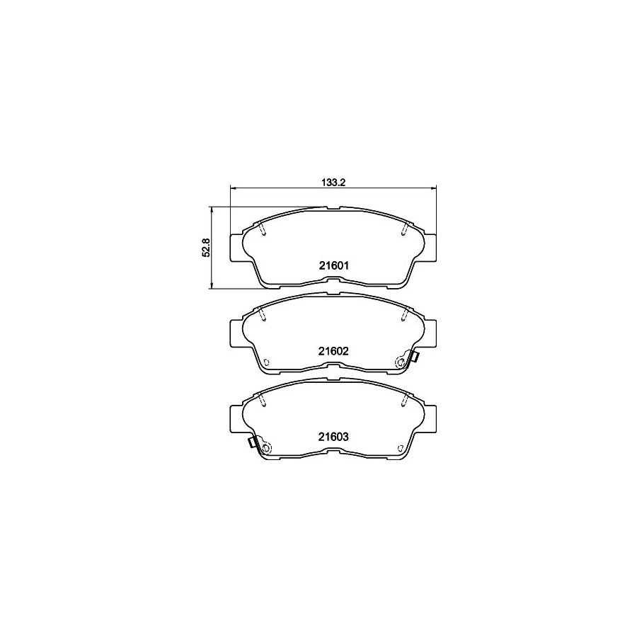 Hella 8DB 355 016 421 Brake Pad Set With Acoustic Wear Warning