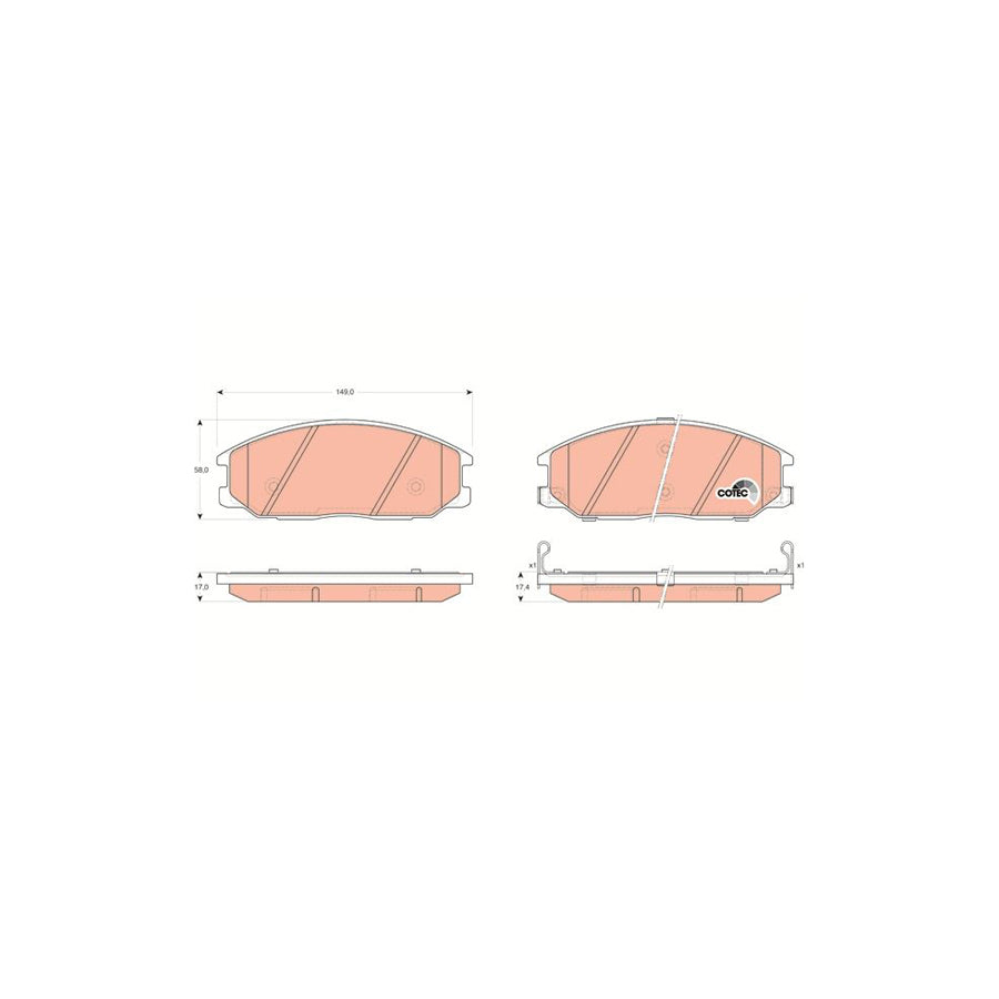 TRW Cotec Gdb3297 Brake Pad Set With Acoustic Wear Warning