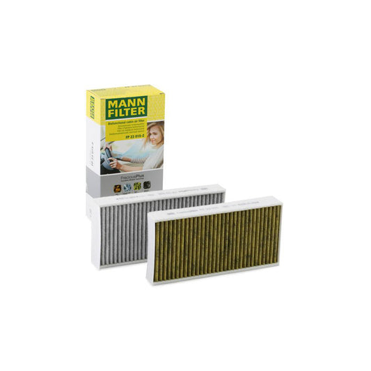 MANN-FILTER FP 23 015-2 Pollen filter Activated Carbon Filter, Activated Carbon Filter with polyphenol, Particulate filter (PM 2.5), with antibacterial action, with fungicidal effect