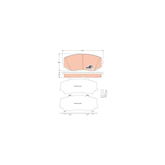 TRW Cotec Gdb3471 Brake Pad Set With Acoustic Wear Warning With Accessories
