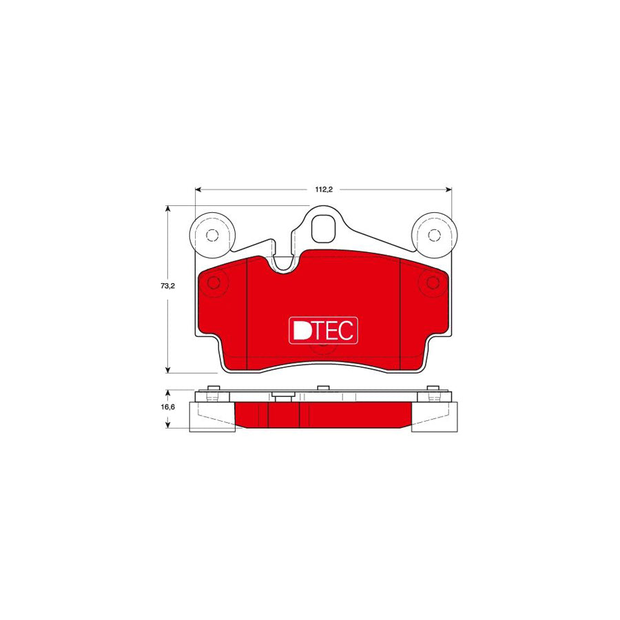 TRW Dtec Cotec Gdb1653Dte Brake Pad Set Prepared For Wear Indicator
