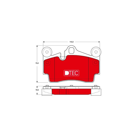 TRW Dtec Cotec Gdb1653Dte Brake Pad Set Prepared For Wear Indicator