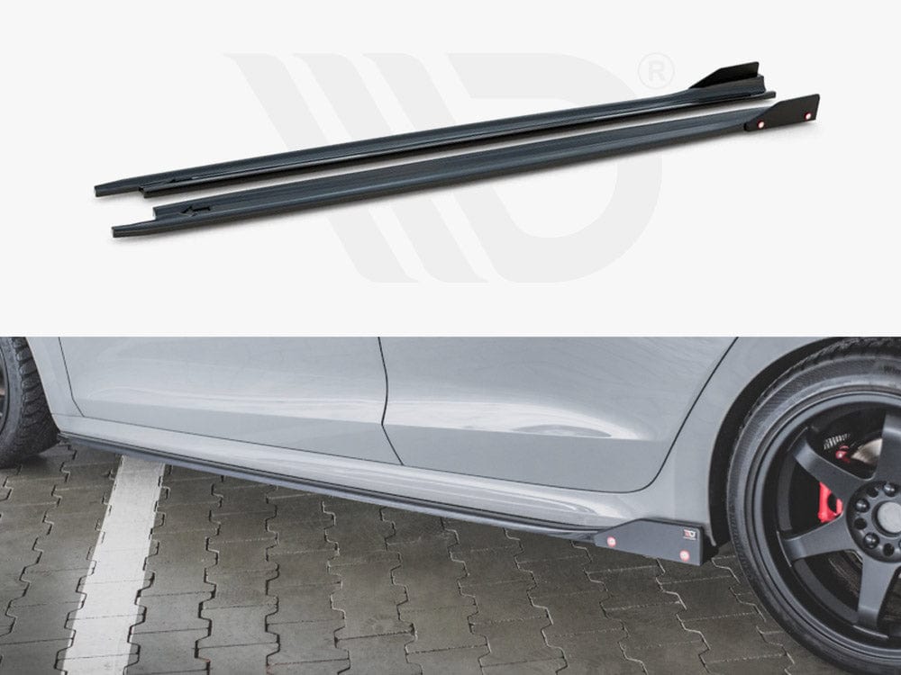 Maxton Design SK-OC-4-RS-SD2T Side Skirts Diffusers V.2 + Flaps Skoda Octavia Rs MK4 | Duco Car Parts UK Car Parts