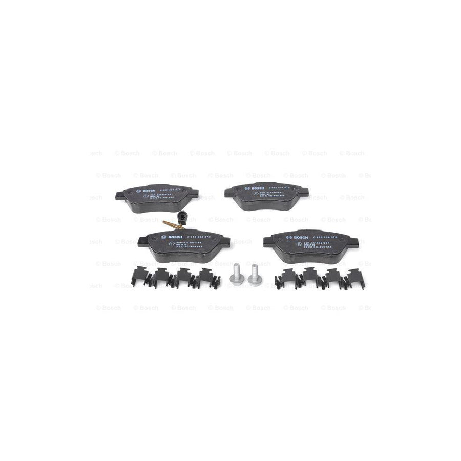 Bosch 0986494070 Brake Pad Set Incl. Wear Warning Contact, With Anti-Squeak Plate, With Bolts/Screws, With Mounting Manual