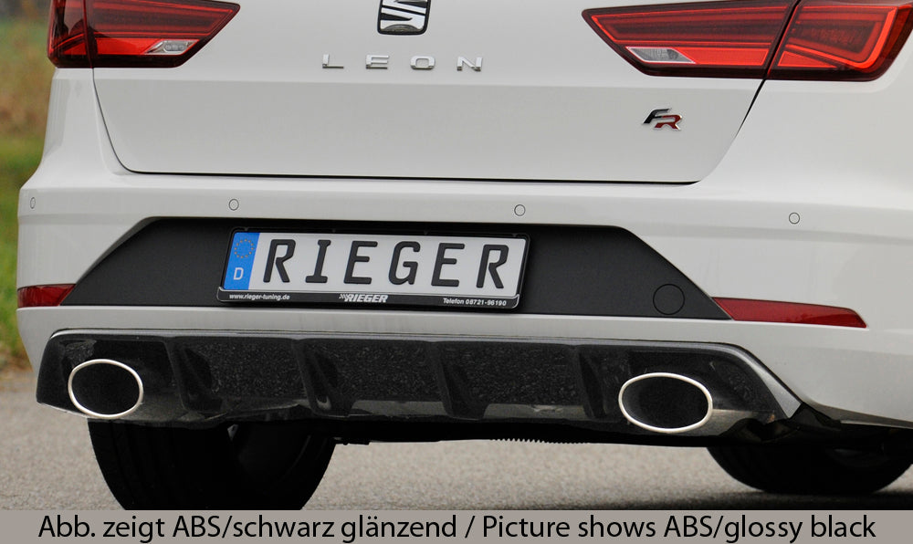 Rieger 00027040 SEAT 5F Leon FR Rear Diffuser for Sport Tailpipe Left & Right -  Matte Black