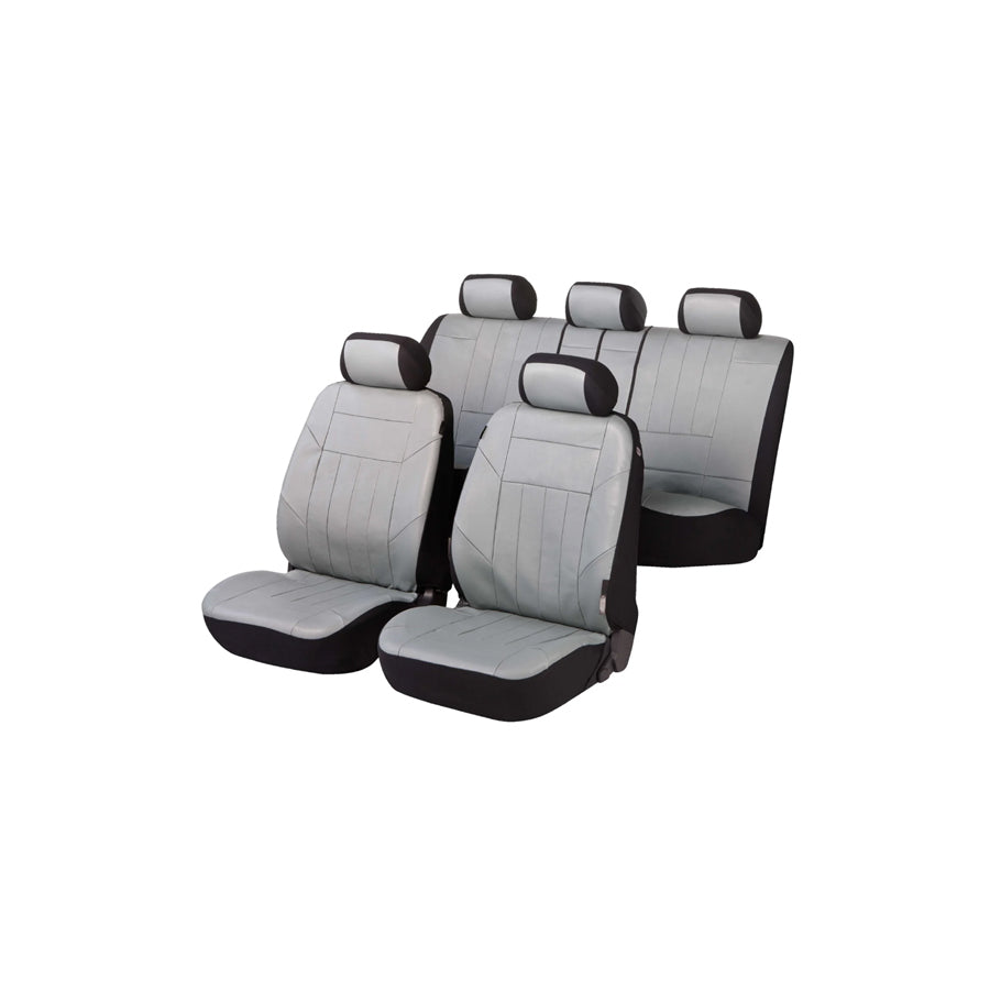 WALSER Soft Nappa 11961 Car seat cover Grey, Polyester, PU (Polyurethane), PVC, Synthetic leather, Front and Rear