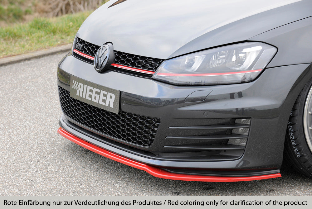 Rieger 00059570 VW Mk7 Golf Front Splitter (GTI & GTD) -  Matte Black