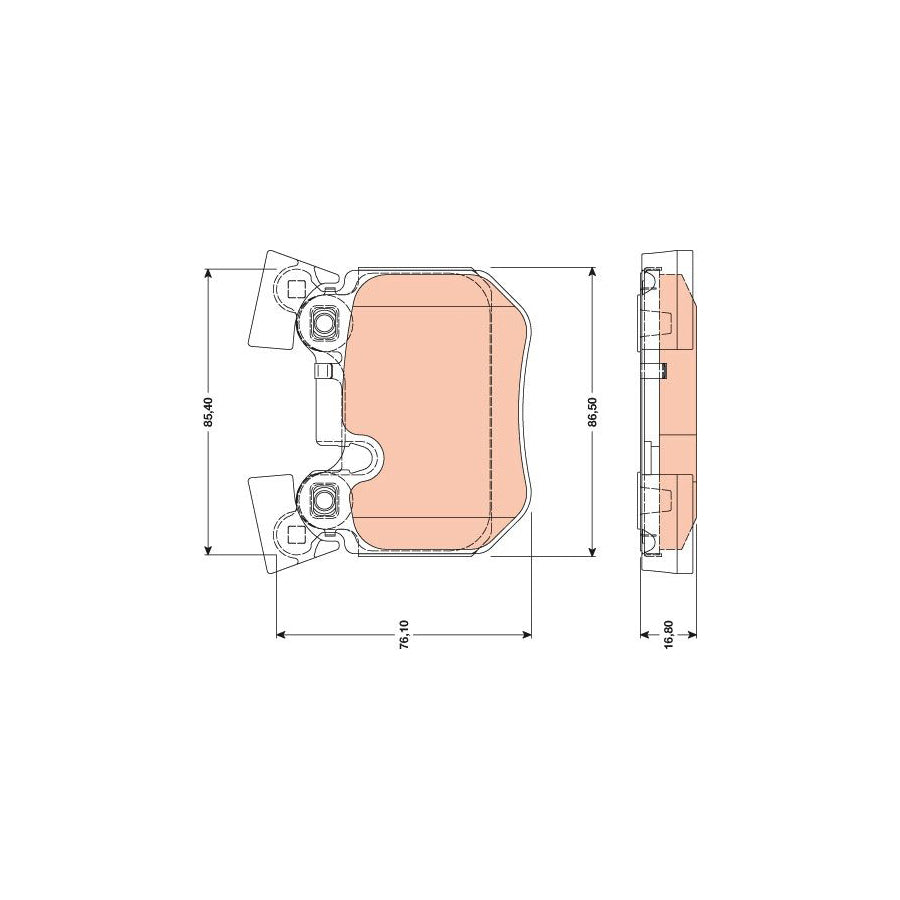 TRW Gdb1795 Brake Pad Set Prepared For Wear Indicator