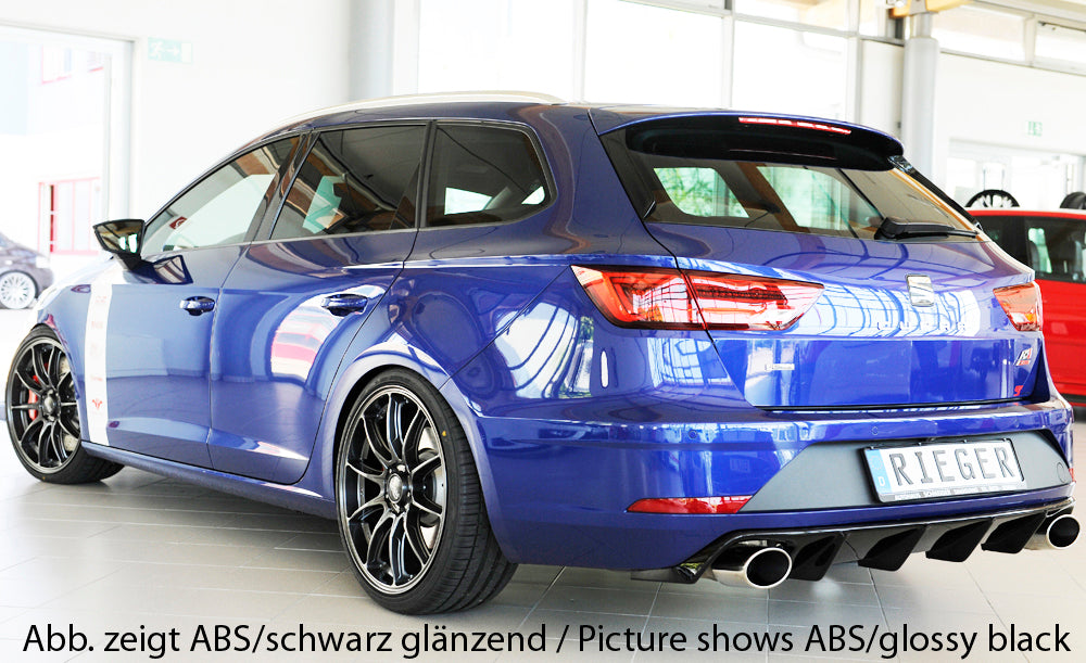 Rieger 00027038 SEAT 5F Leon Cupra Rear Diffuser for Original Tailpipe Left & RIght -  Matte Black