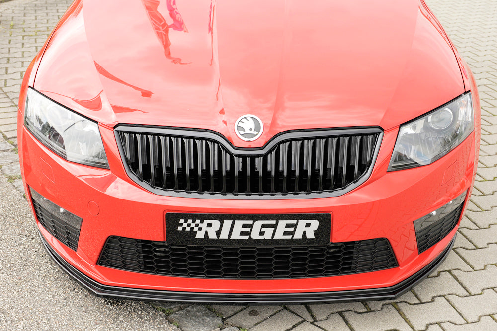 Rieger 00088106 Skoda 5E Octavia RS Front Splitter - Glossy Black