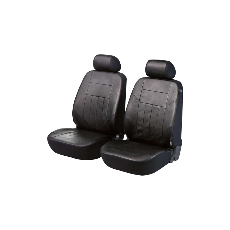 WALSER 11958 Car seat cover Black, Leatherette, Front