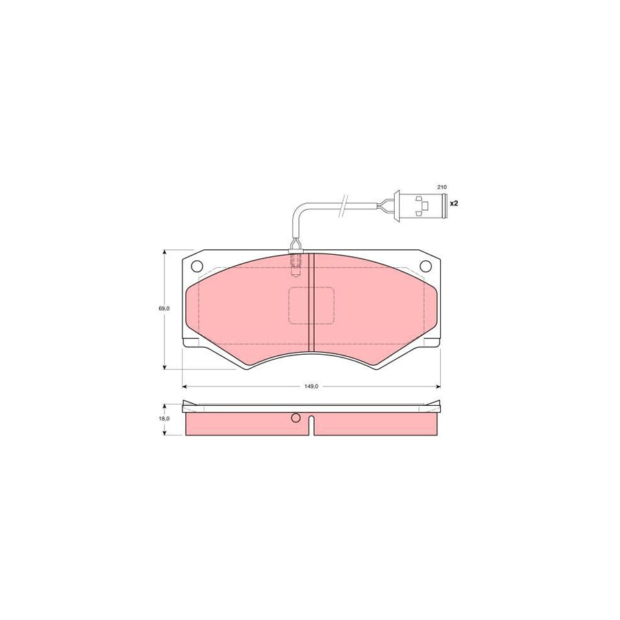 TRW Gdb1248 Brake Pad Set For Iveco Daily Incl Wear Warning Contact