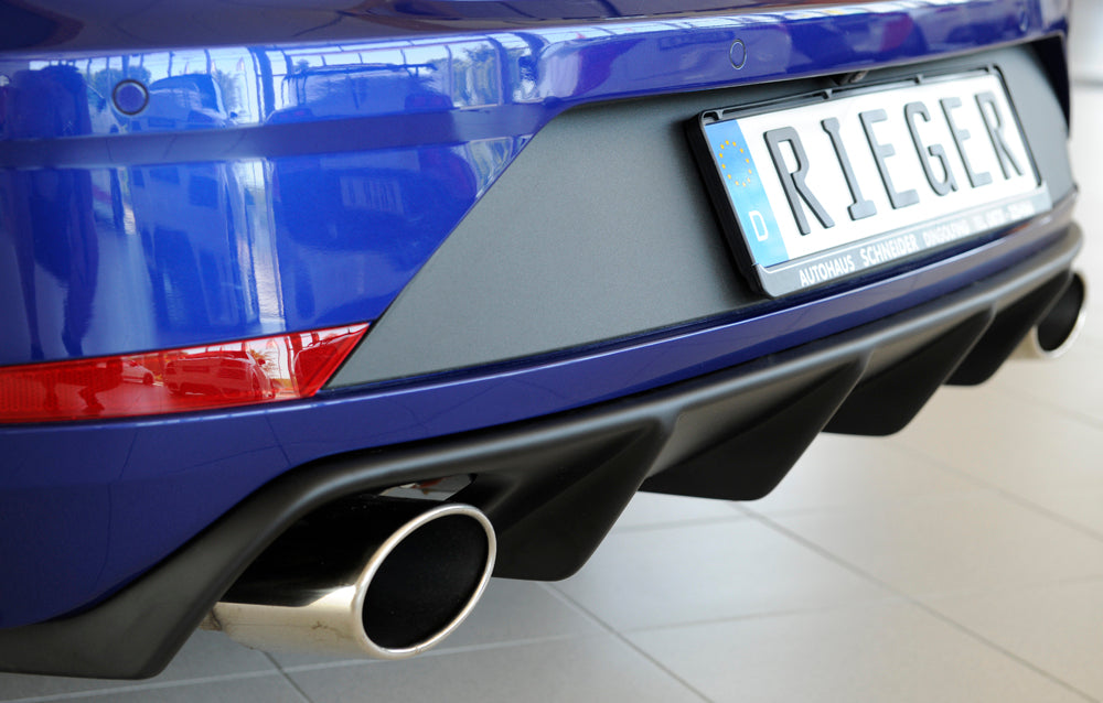 Rieger 00027038 SEAT 5F Leon Cupra Rear Diffuser for Original Tailpipe Left & RIght -  Matte Black
