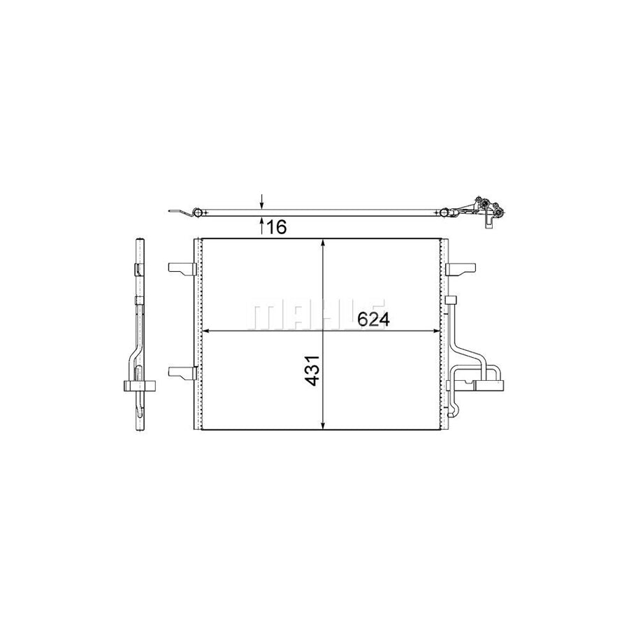 MAHLE ORIGINAL AC 732 000S Air conditioning condenser for FORD KUGA without dryer