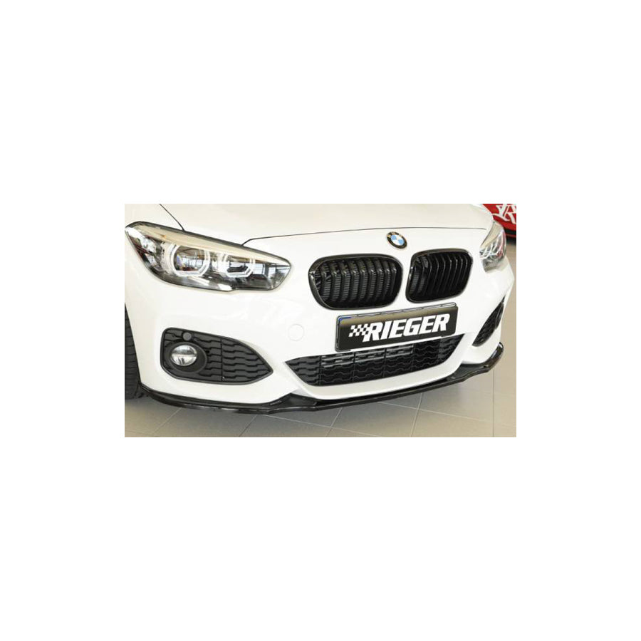 Rieger BMW 1 Series F20 F21 LCI Black Front Splitter (inc. M135i & M140i) - Glossy Black