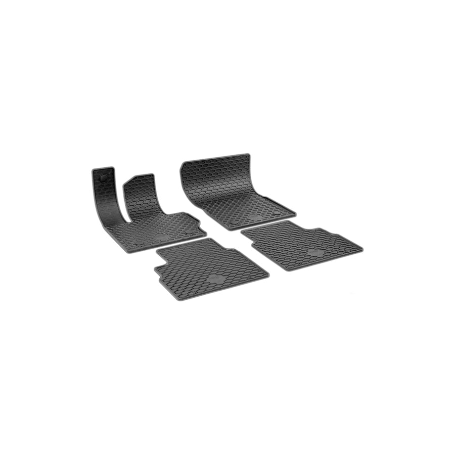 WALSER RubberLine 50860 Floor mat set Elastomer, Front and Rear, Quantity: 4, Black
