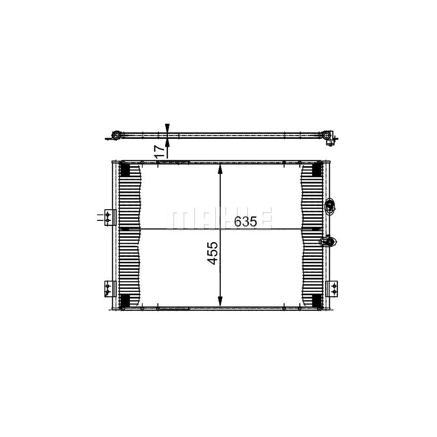 MAHLE ORIGINAL AC 382 000S Air conditioning condenser for TOYOTA HIACE without dryer