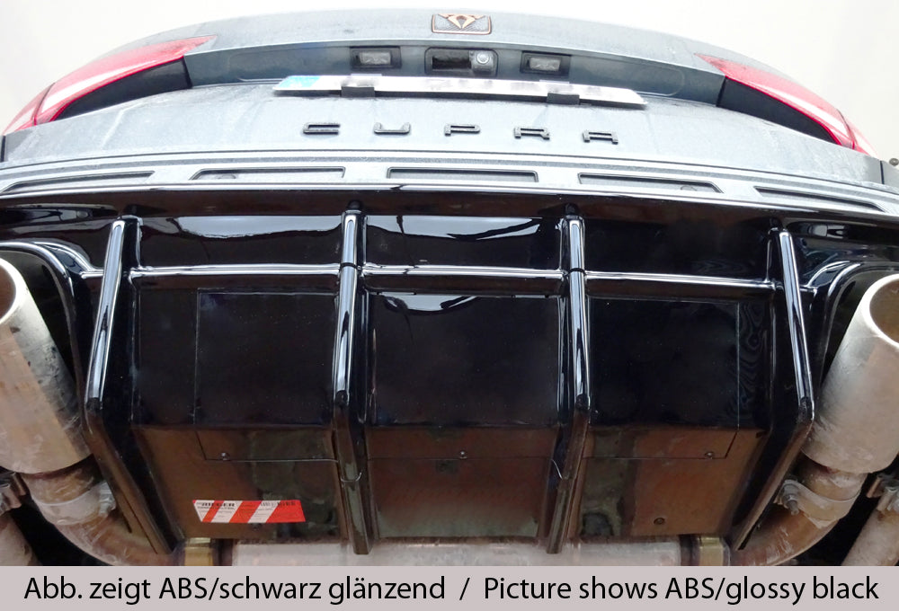 Rieger 00027047 SEAT 5FP Ateca Cupra Rear Diffuser -  Matte Black