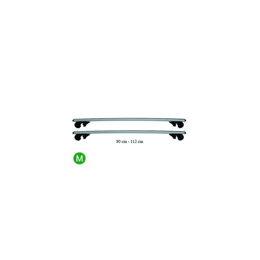 RUUUD CROSSB-M Roof bars for open roof rails, 90-112 cm, 75 kg, ABS (Acrylonitrile-Butadiene-Styrene Copolymerisate), Aluminium