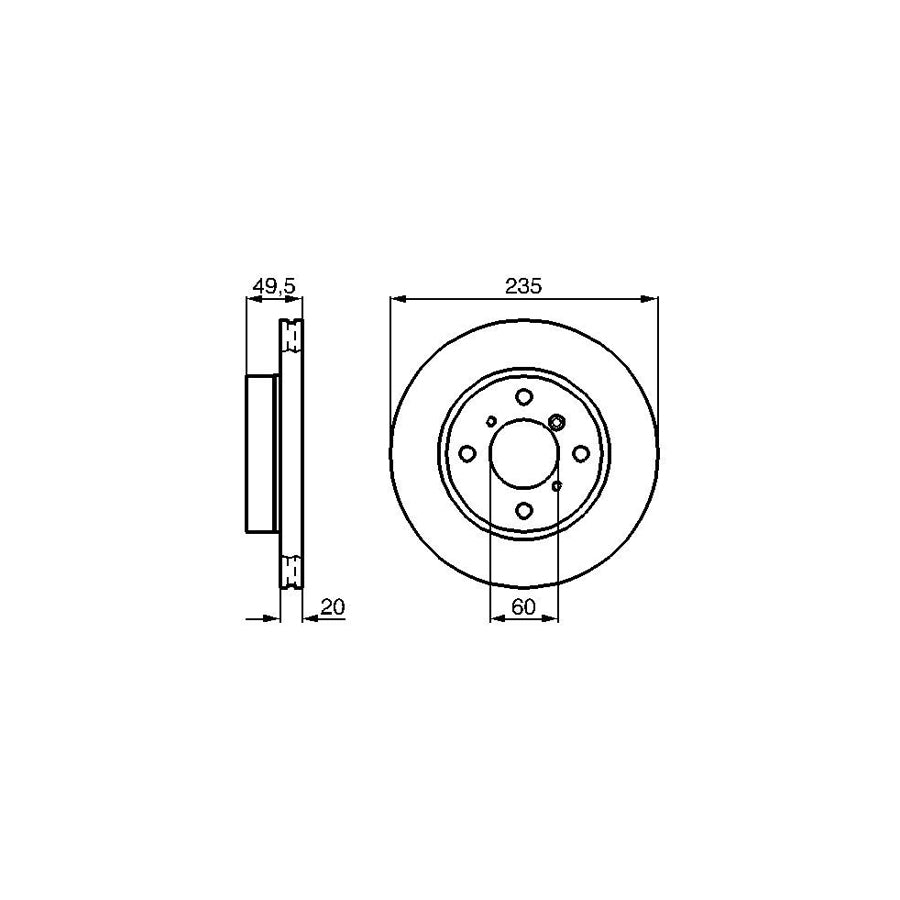 BOSCH 0 986 478 450 Brake Disc for SUZUKI BALENO Internally Vented Vented Oiled