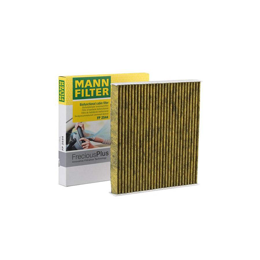 MANN-FILTER FP 2544 Pollen filter Activated Carbon Filter, Activated Carbon Filter with polyphenol, Particulate filter (PM 2.5), with antibacterial action, with fungicidal effect, FreciousPlus