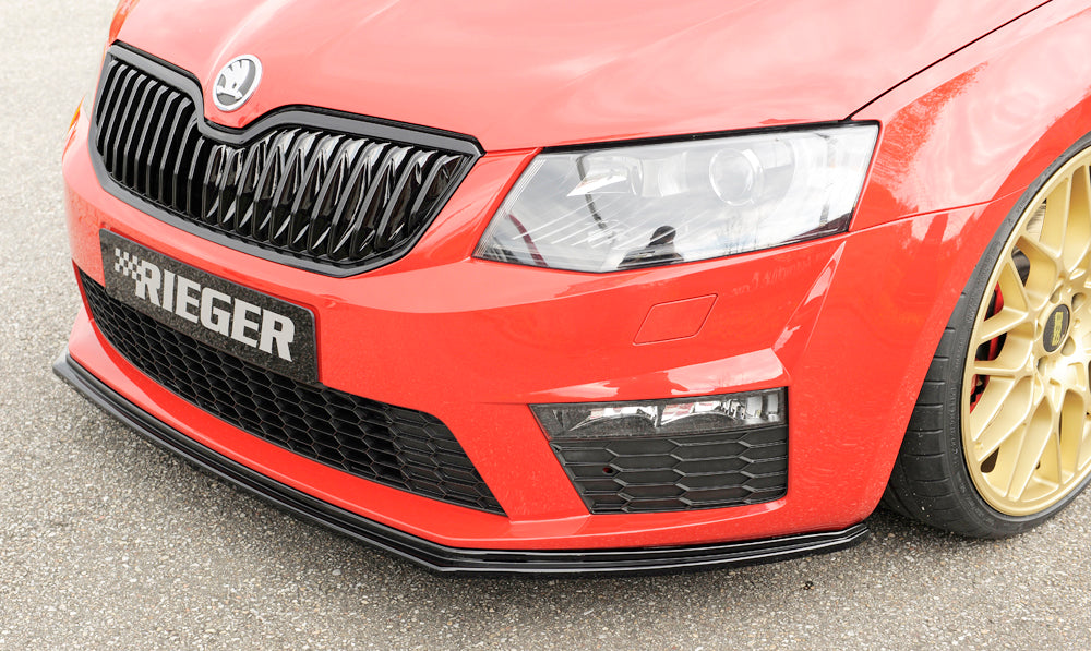 Rieger 00088106 Skoda 5E Octavia RS Front Splitter - Glossy Black