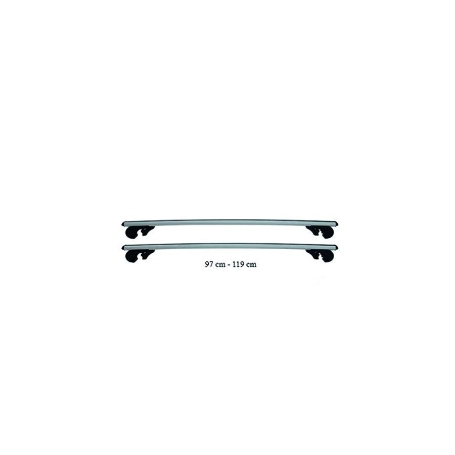 RUUUD CROSSB-L Roof bars for open roof rails, 97-119 cm, 75 kg, ABS (Acrylonitrile-Butadiene-Styrene Copolymerisate), Aluminium