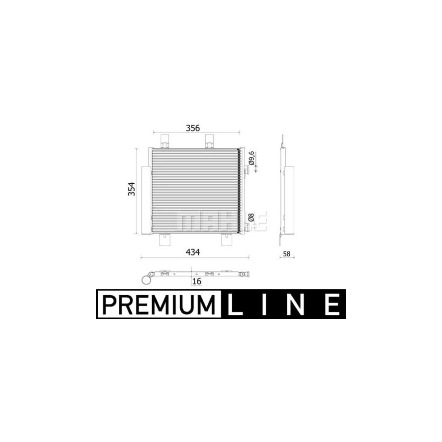 MAHLE ORIGINAL AC 899 000P Air conditioning condenser with dryer