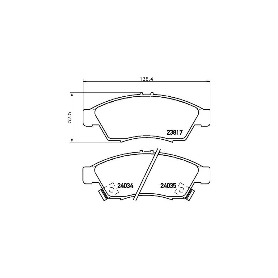 Hella 8DB 355 011 081 Brake Pad Set For Suzuki Liana With Acoustic Wear Warning