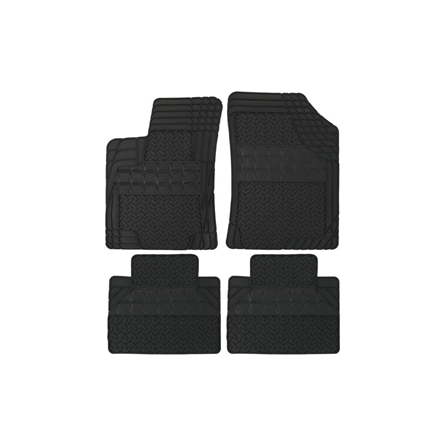 POLGUM Universal fit AH005C Floor mat set Elastomer, Front and Rear, Quantity: 4, Black