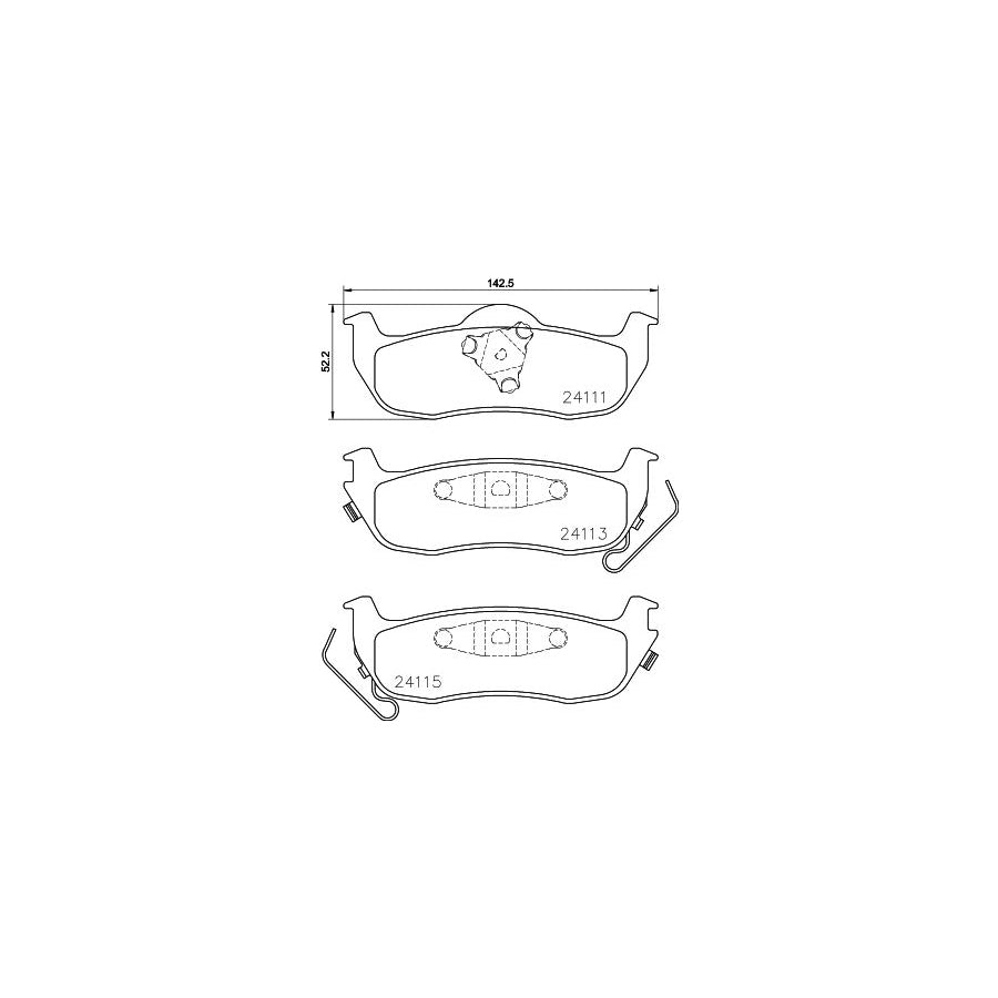 Hella 8DB 355 024 681 Brake Pad Set With Integrated Wear Warning Contact With Accessories